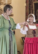 Ruth Lynton and Frances Kilburn of Musyck Anon dancing at Berkeley Castle